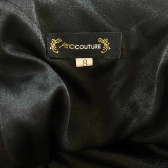 Atria Couture Black Mini Dress With Jewel Embellishments Size 8 - Picture 6 of 7